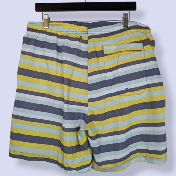 (2/$20) Crane Yellow & Grey Striped Swim Trunks - Picture 2 of 6